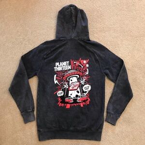 Planet Thirteen Las Vegas Alien Hoodie Sweatshirt Size S Faded Black Streetwear